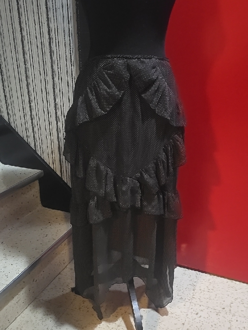 Polka-Dot Hi-Low Skirt